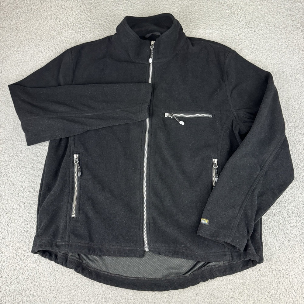 BLAKLADER Workwear Fleece Jacket Mens Large Black Full Zip Pockets Thermal